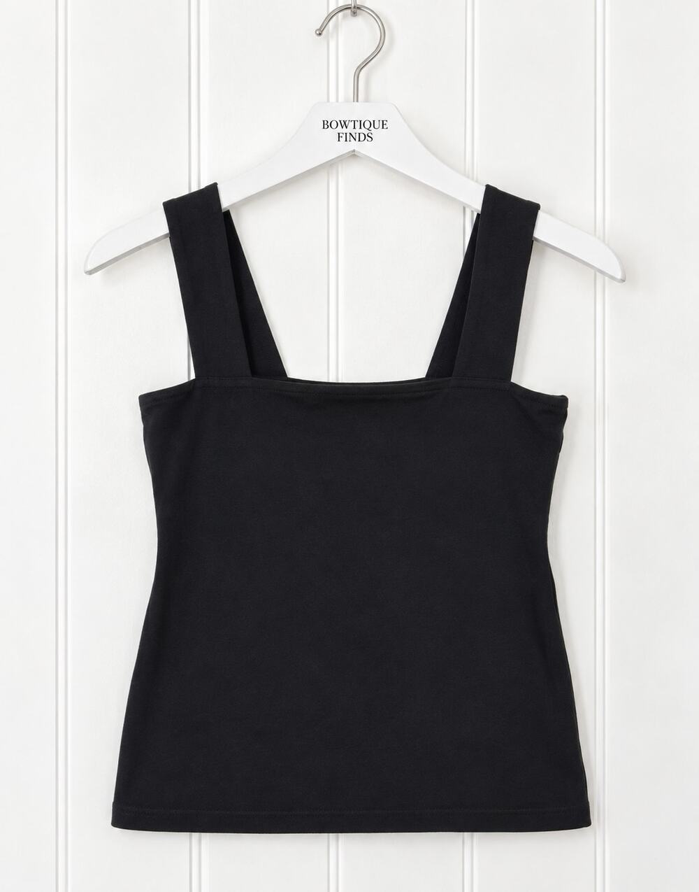 LOFT Black Ribbed Tank Top XS Wide Strap Stretch Fitted Sleeveless Basic